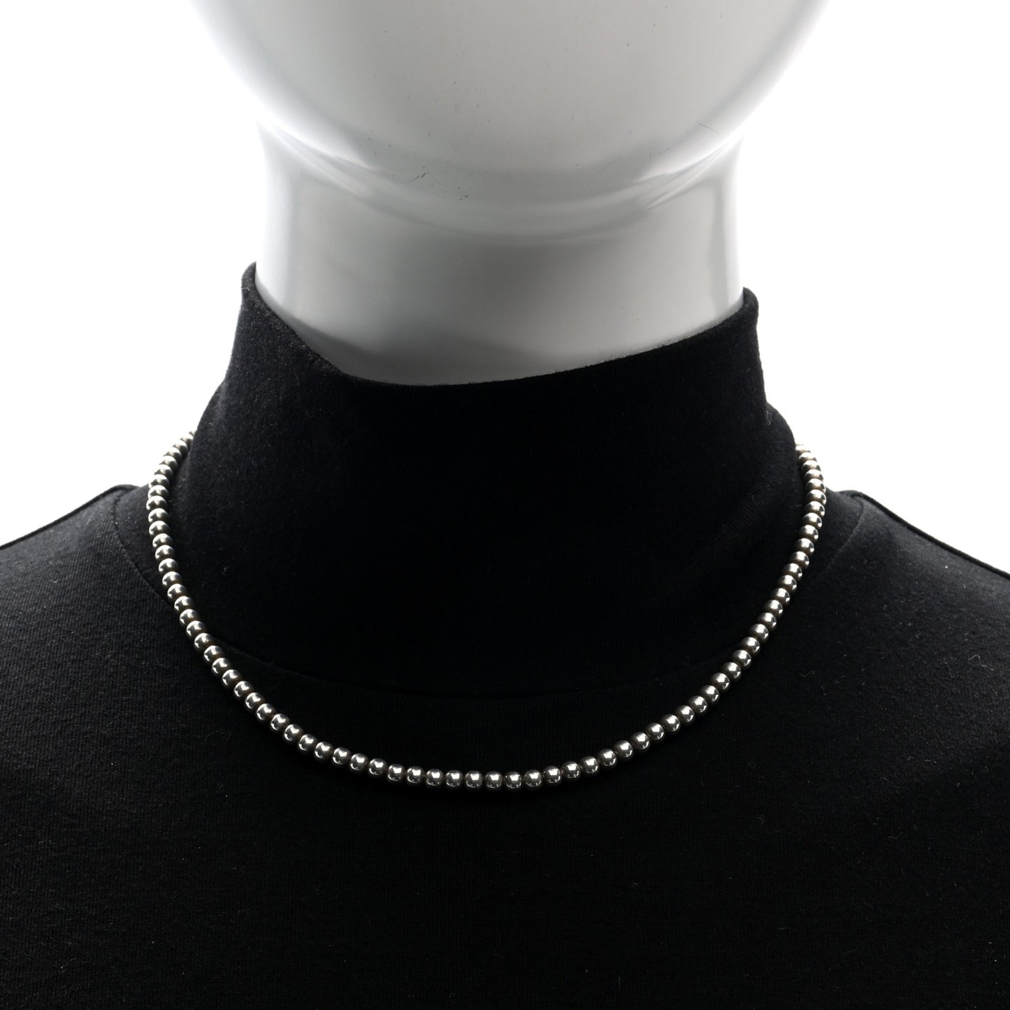 Sterling Silver 4mm Beads Toggle Necklace