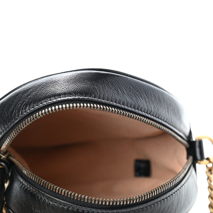 Gucci Azalea Calfskin Matelasse Heart Mini GG Marmont Round Shoulder Bag Black 4 of 4