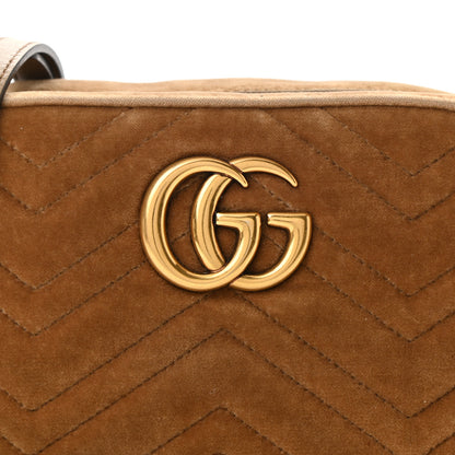 Gucci Velvet Matelasse Small GG Marmont Chain Shoulder Bag Taupe 8 of 11