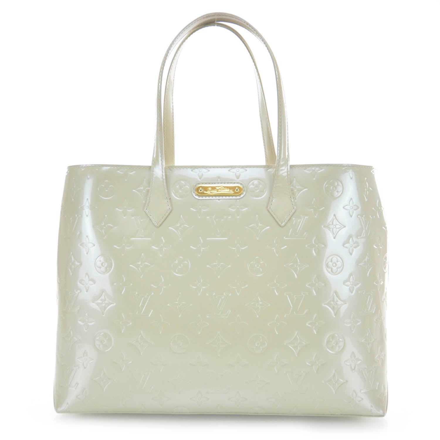 Louis Vuitton Vernis Wilshire MM Blanc Corail 1 of 6
