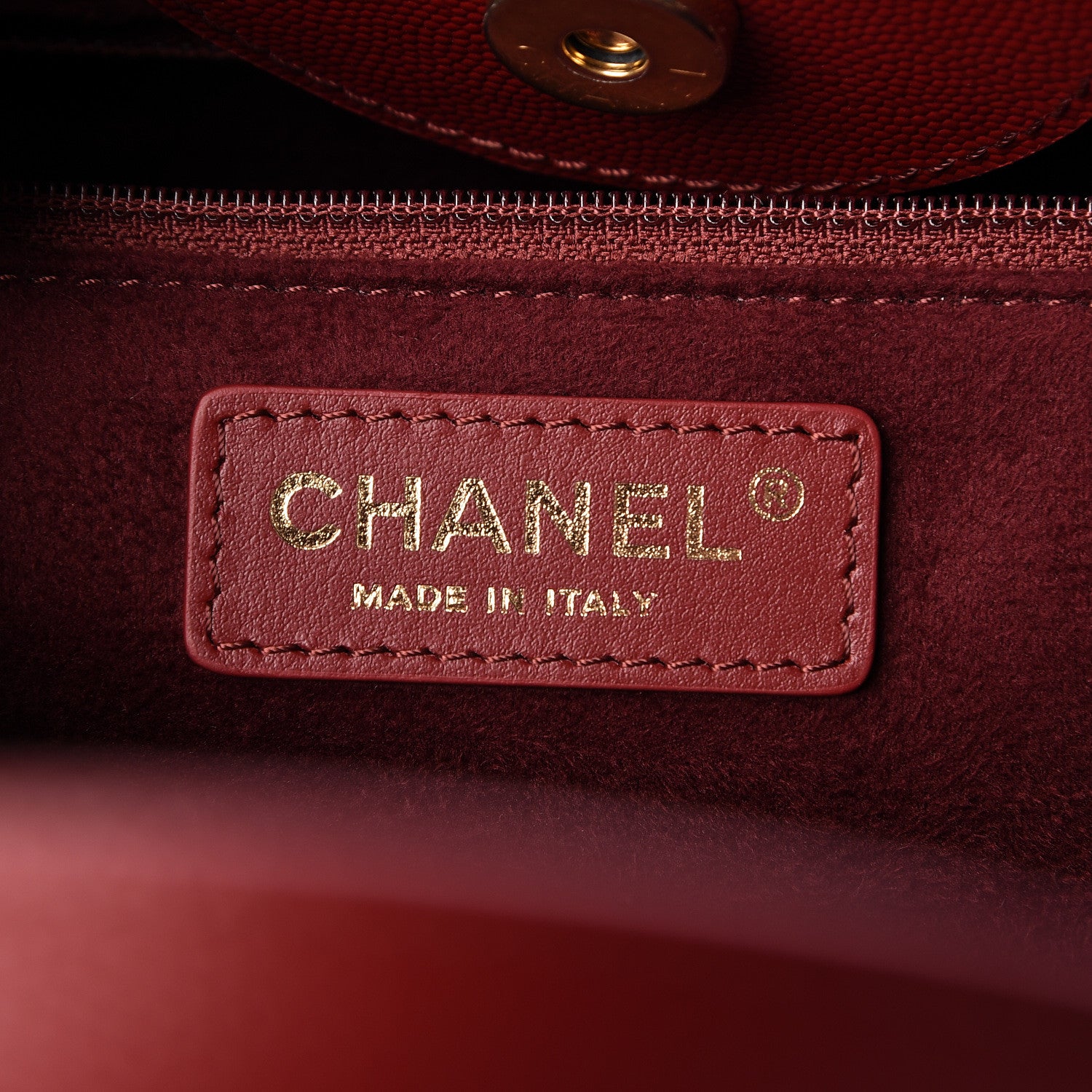 Chanel Caviar Small Studded Deauville Tote Red 6 of 10