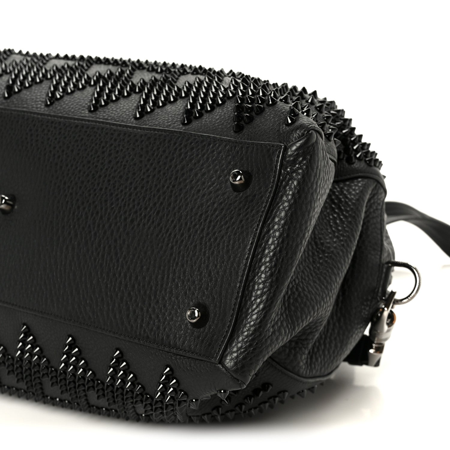 Christian Louboutin Grained Calfskin Mix Chevron Spikes Large
