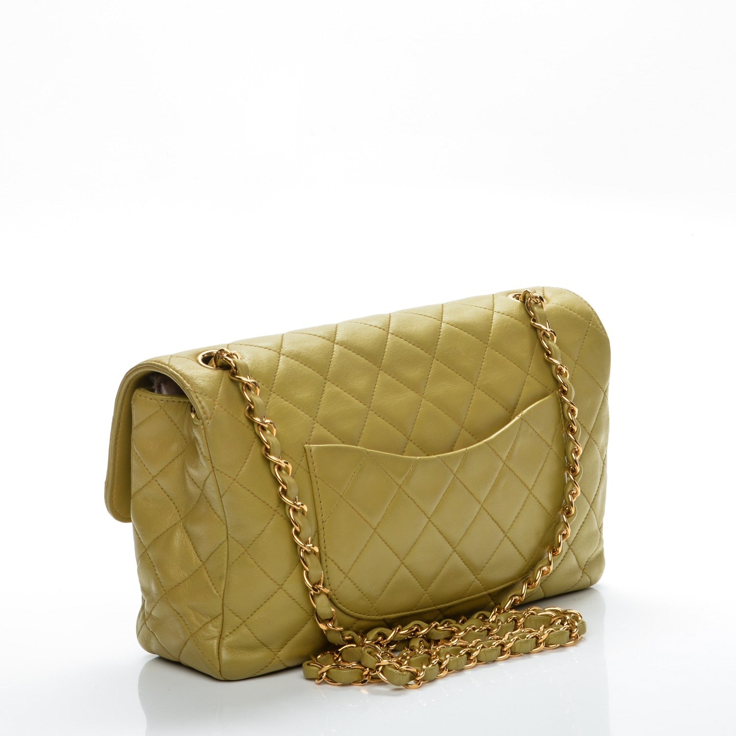 Chanel Lambskin Quilted Medium Single Flap Green 3 of 8