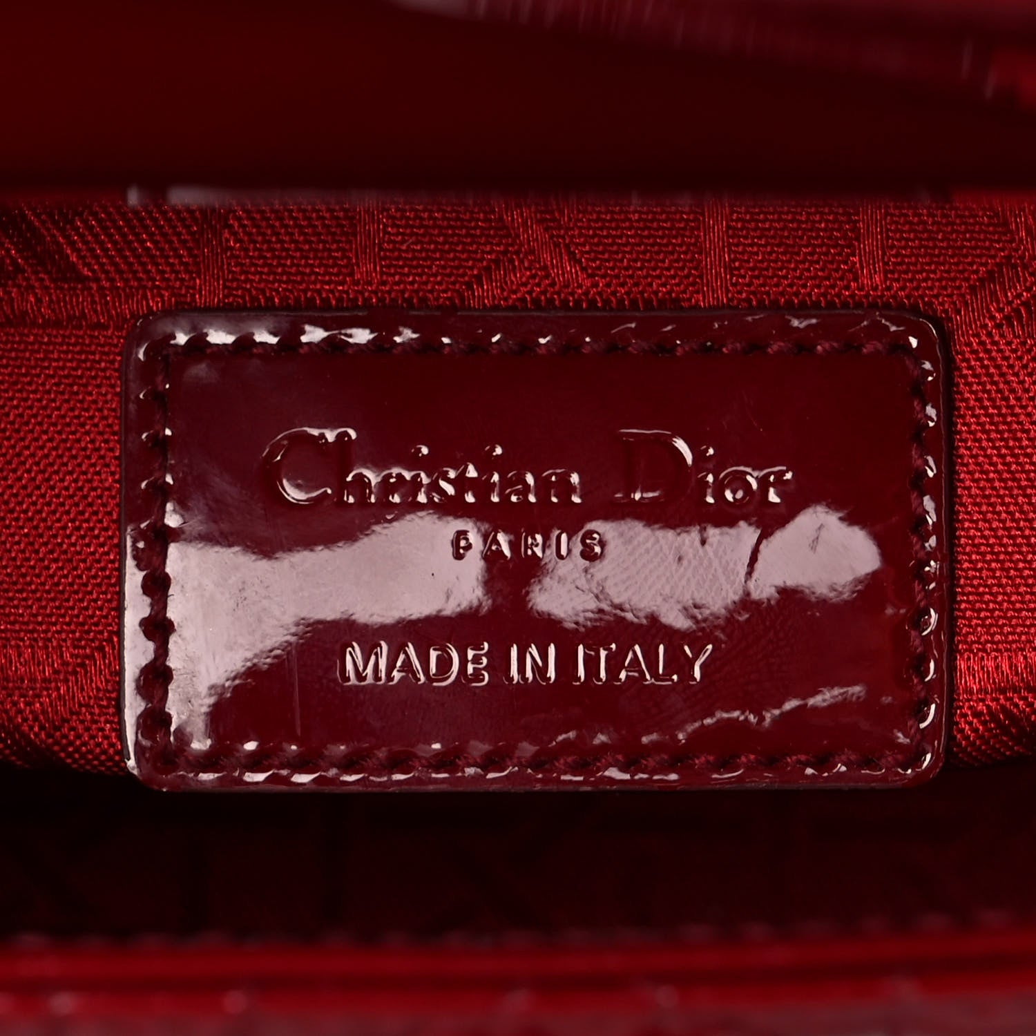 Christian Dior Patent Cannage Mini Lady Dior Red 6 of 15