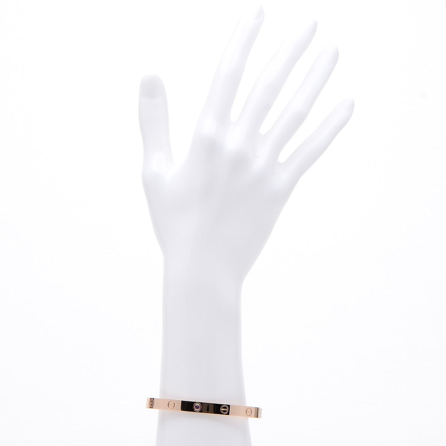 18K Pink Gold Pink Sapphire LOVE Cuff Bracelet 18