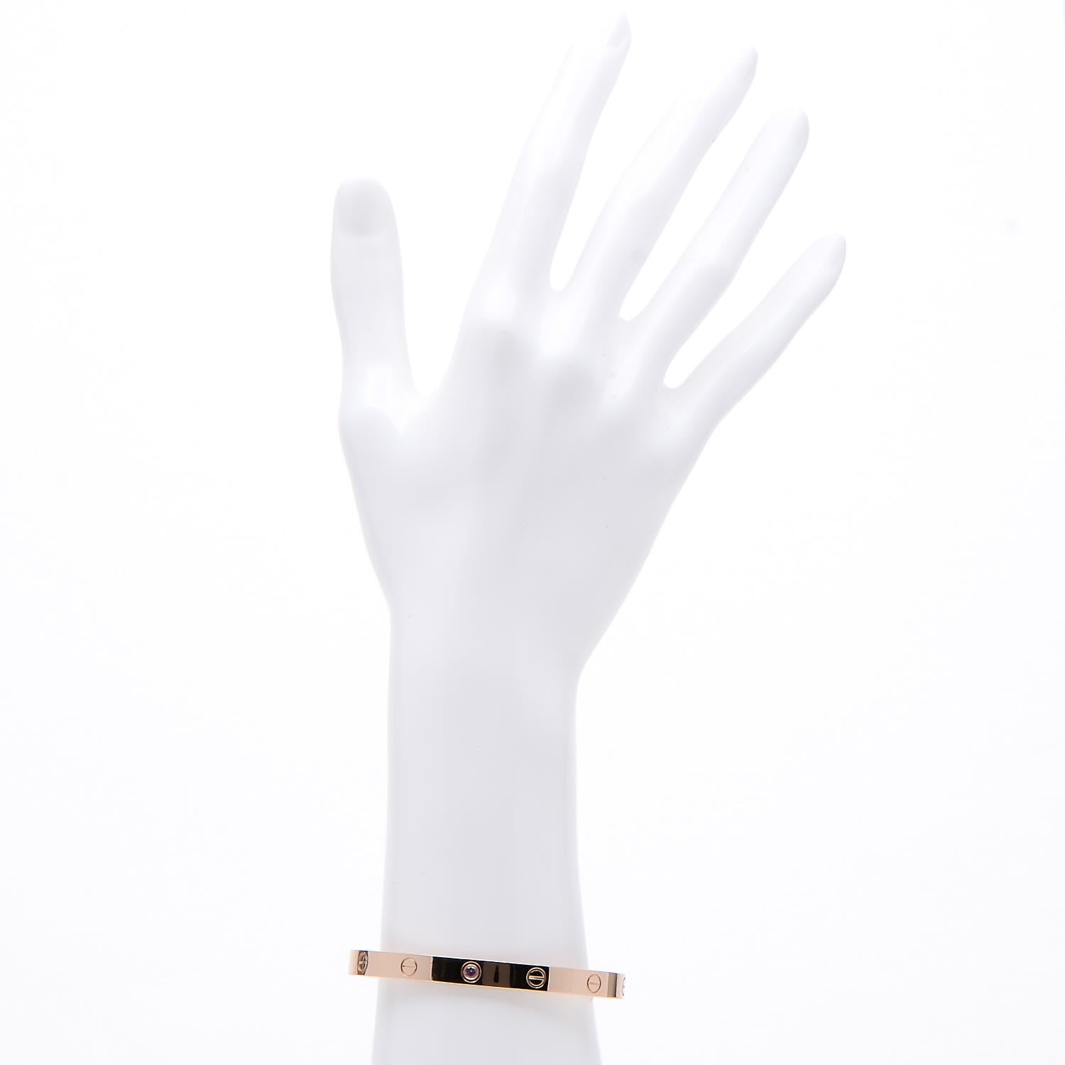 Cartier 18K Pink Gold Pink Sapphire LOVE Cuff Bracelet 18 2 of 3