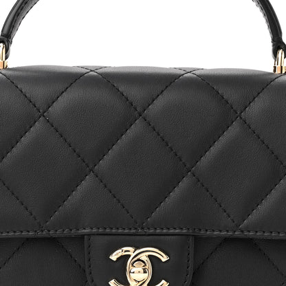 Chanel Calfskin Quilted Small Top Handle Flap Black 7 of 11