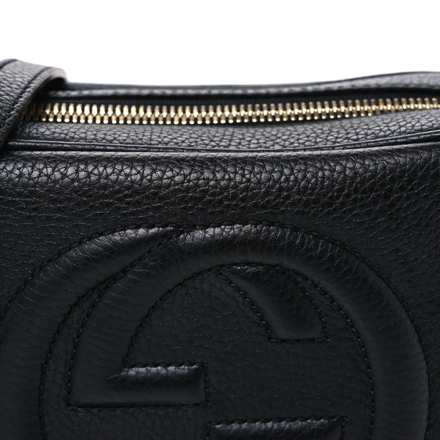 Pebbled Calfskin Small Soho Disco Bag Black