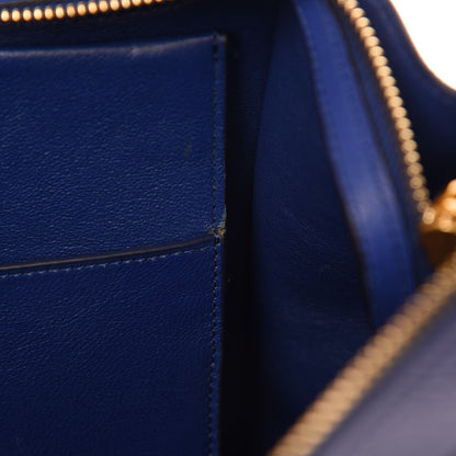 Celine Drummed Calfskin Suede Medium Trapeze Indigo 11 of 13