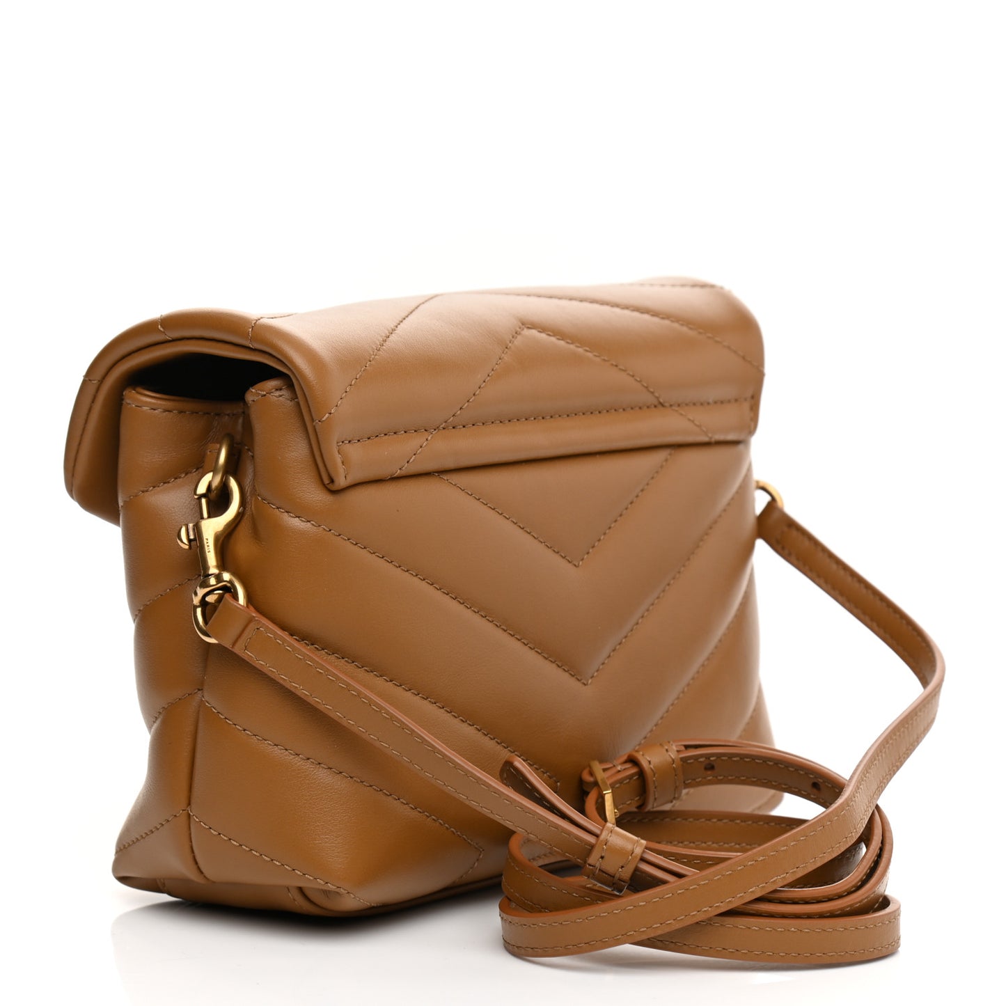 Calfskin Y Quilted Monogram Toy Loulou Crossbody Bag Dark Natural