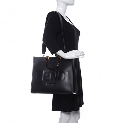 Fendi Vitello King Plexiglass Medium Fendi Sunshine Shopper Tote Black 2 of 10