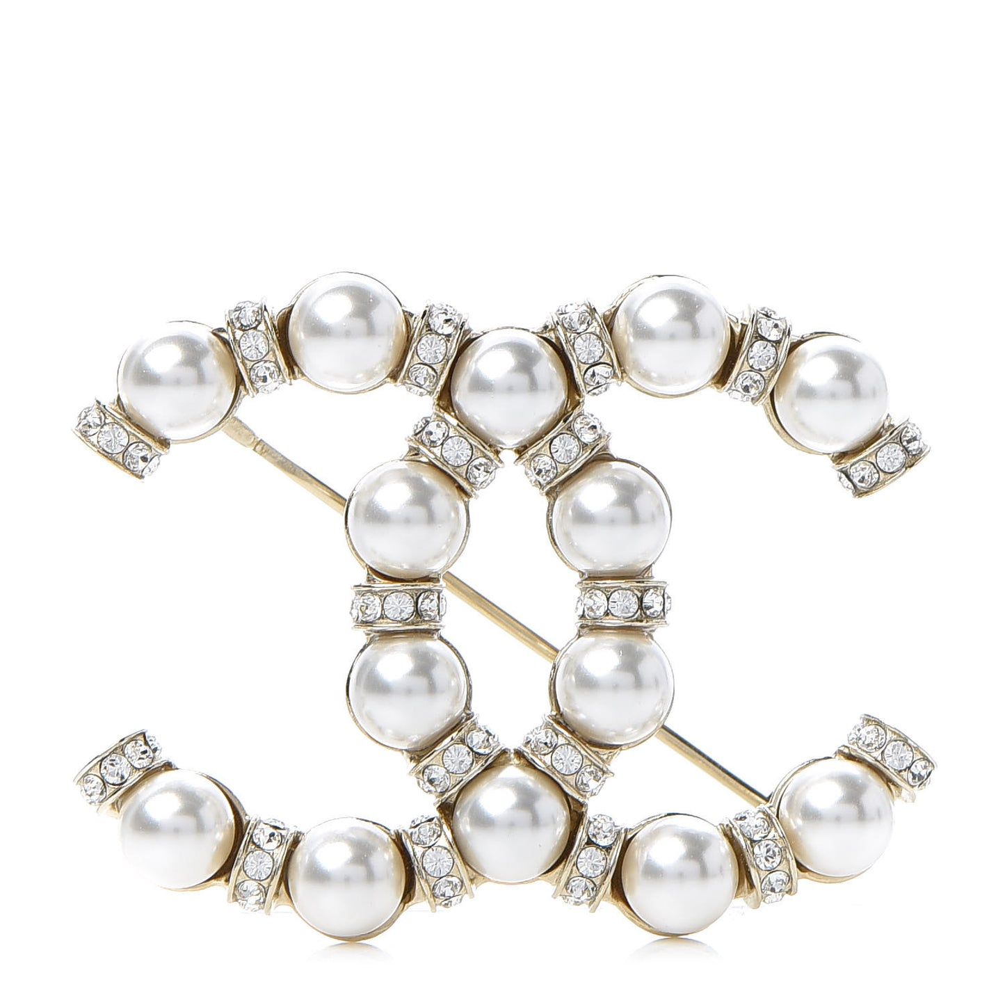 Pearl Crystal Nefertiti CC Brooch Gold