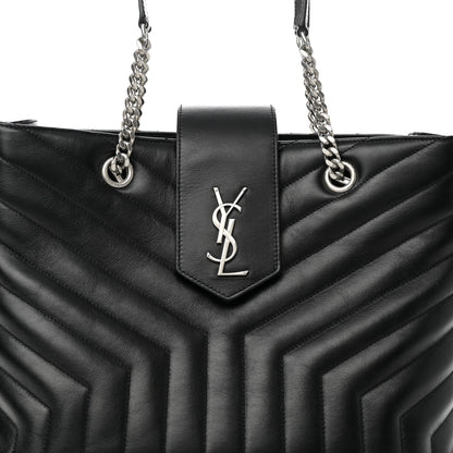 Saint Laurent Calfskin Y Quilted Monogram Large Loulou Shopper Black 7 of 9