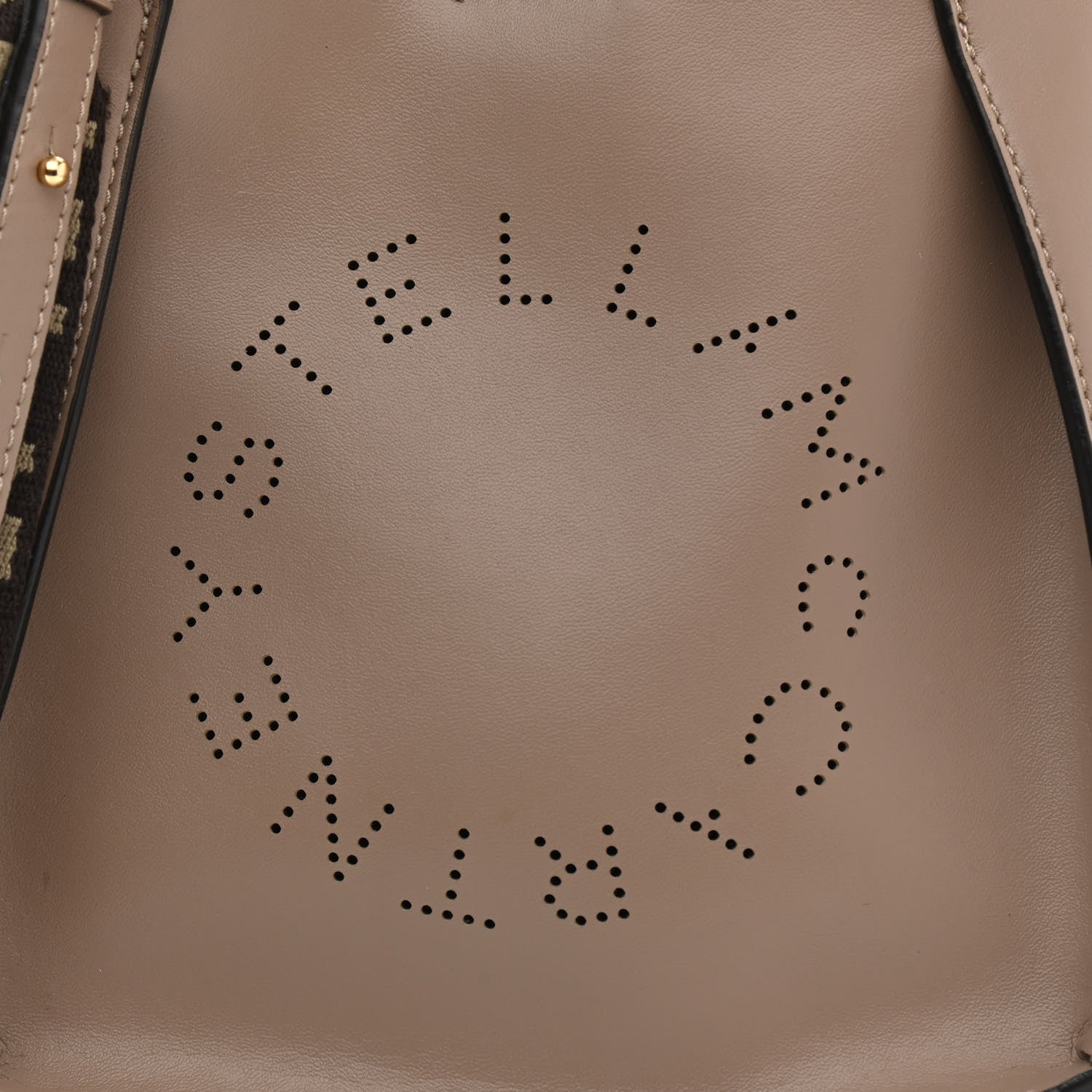 Stella McCartney Eco Alter Nappa Perforated Logo Tiny Crossbody Dark Taupe 7 of 11