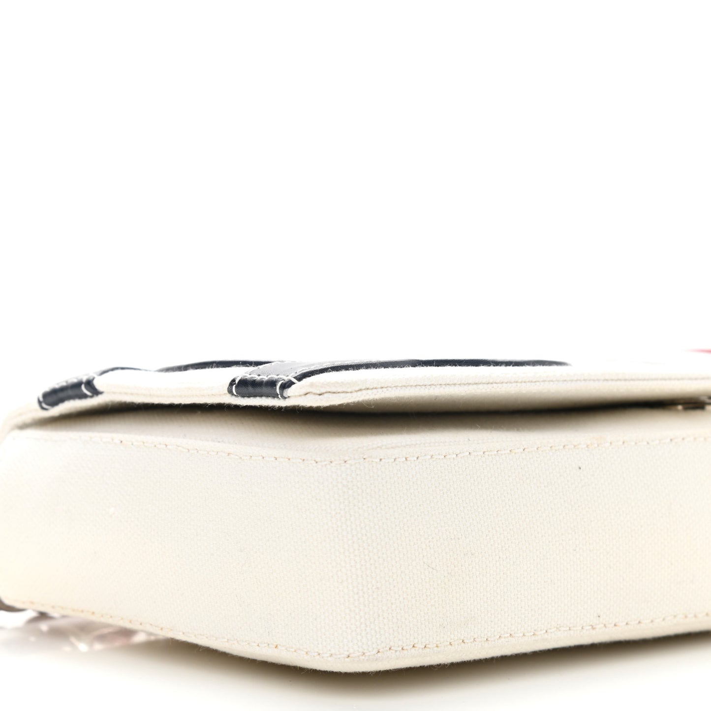 Metallic Lambskin Canvas CC N°5 Flap White