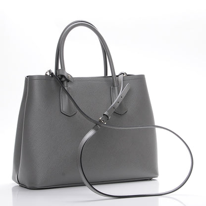 Prada Saffiano Cuir Medium Double Bag Marmo 4 of 8
