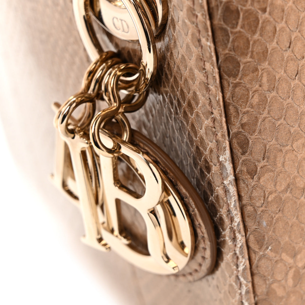 Christian Dior Metallic Snakeskin Mini Lady Dior Light Gold Multicolor 14 of 15