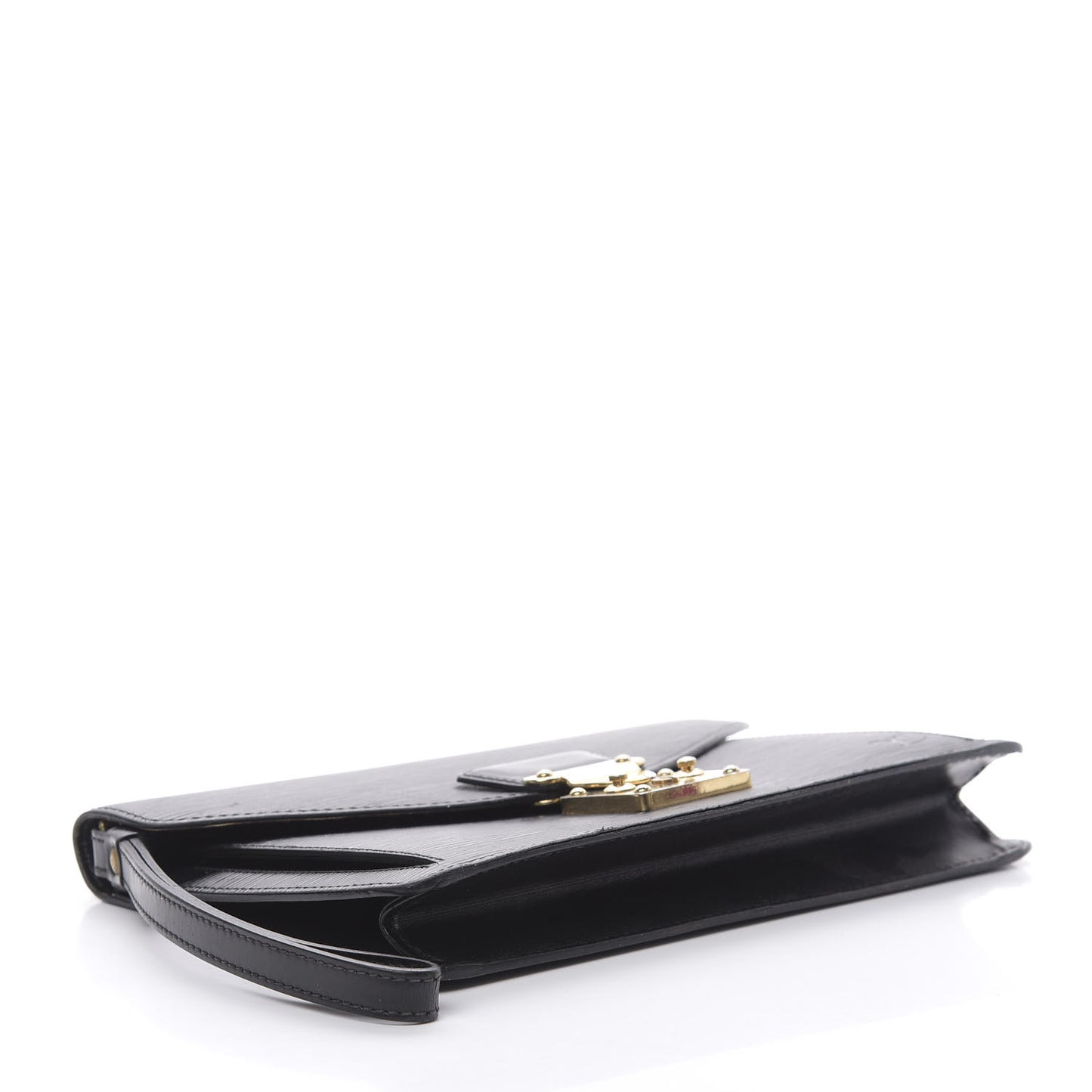 Epi Pochette Sellier Dragonne Clutch Black
