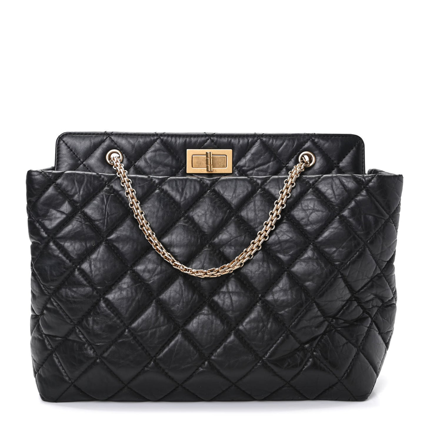 Aged Calfskin Reissue 2.55 Tote Black
