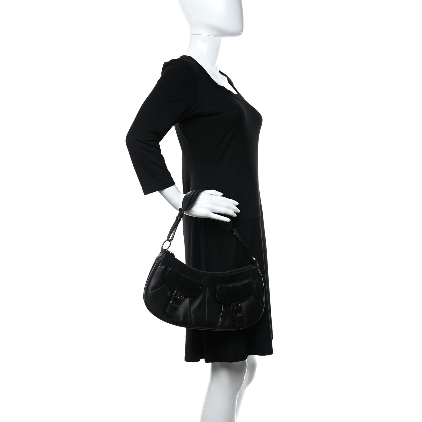 Calfskin Shoulder Bag Black