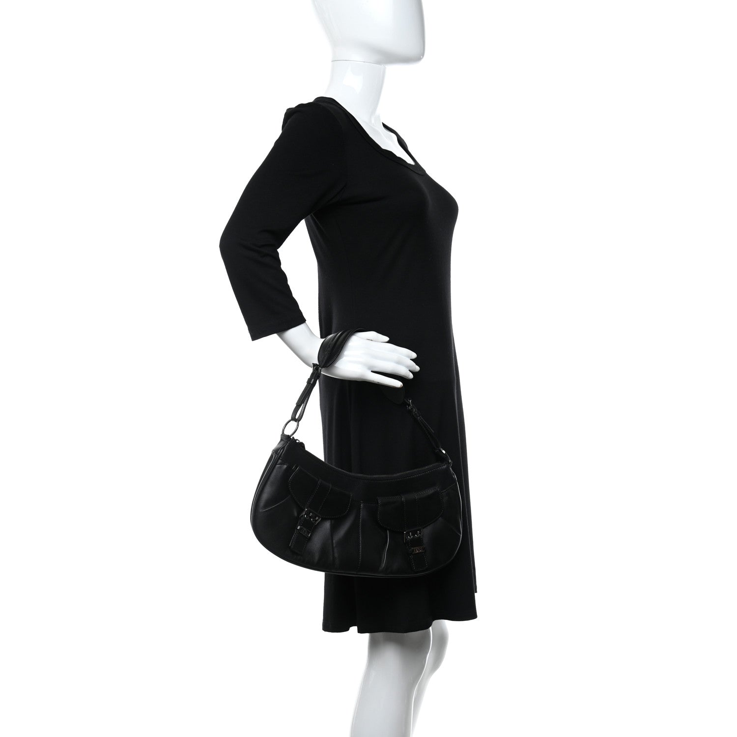 Christian Dior Calfskin Shoulder Bag Black 3 of 12