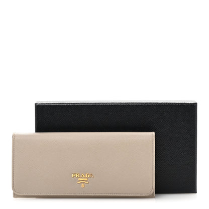 Prada Saffiano Metal Continental Flap Wallet Pomice 12 of 12