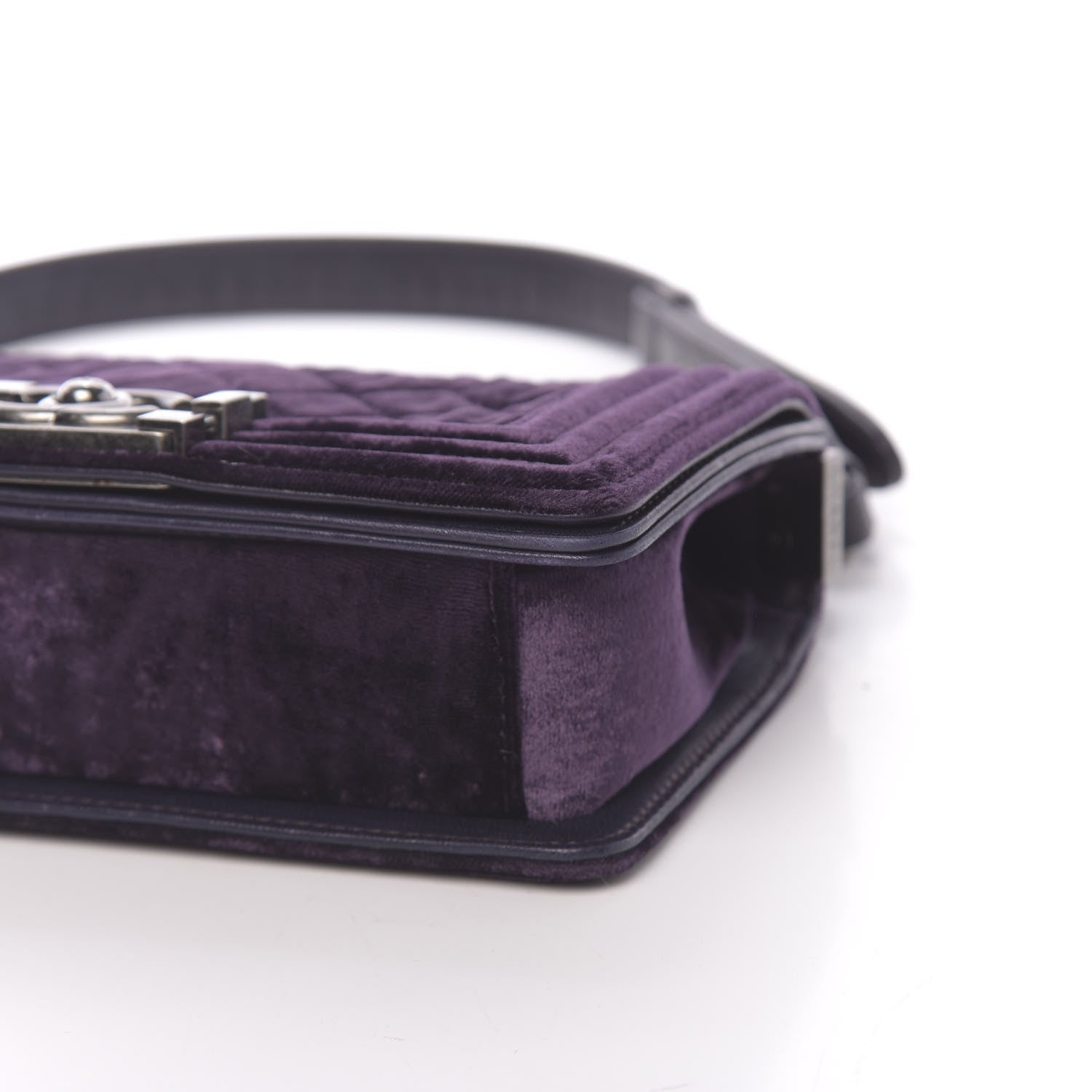 Chanel Velvet Quilted Small Boy Flap Purple 10 of 11