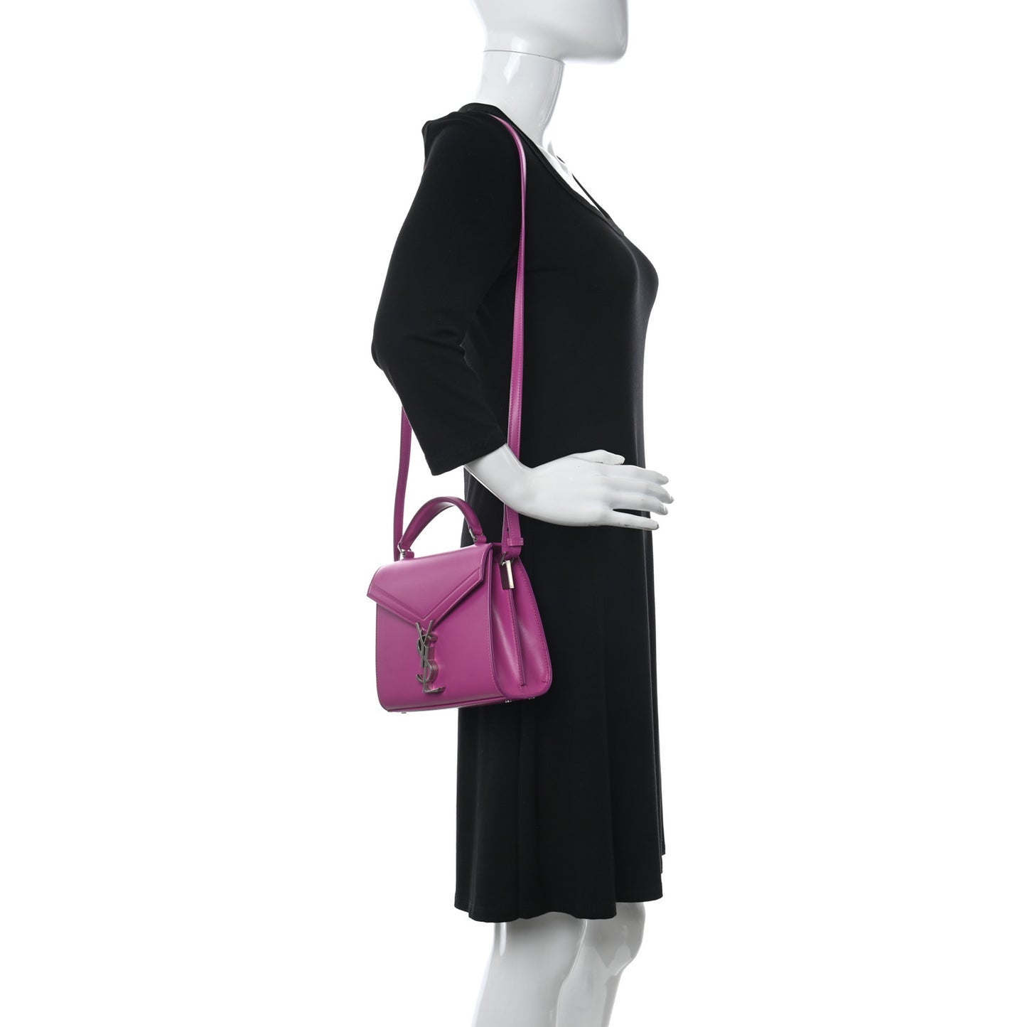 Calfskin Mini Classic Monogram Cassandra Top Handle Bag Electric Fuchsia