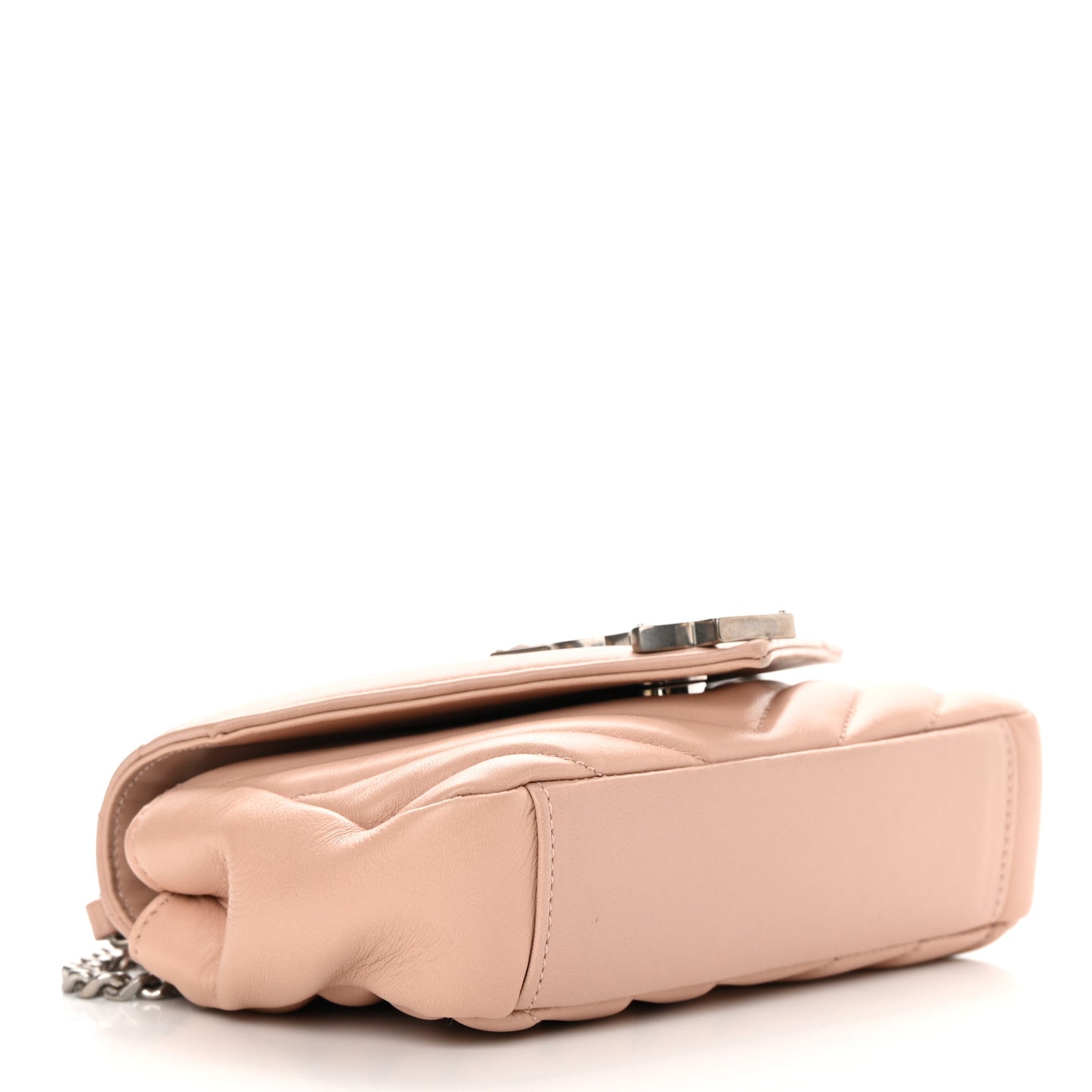 Calfskin Matelasse Chevron Monogram Classic Baby Chain Bag Pale Pink
