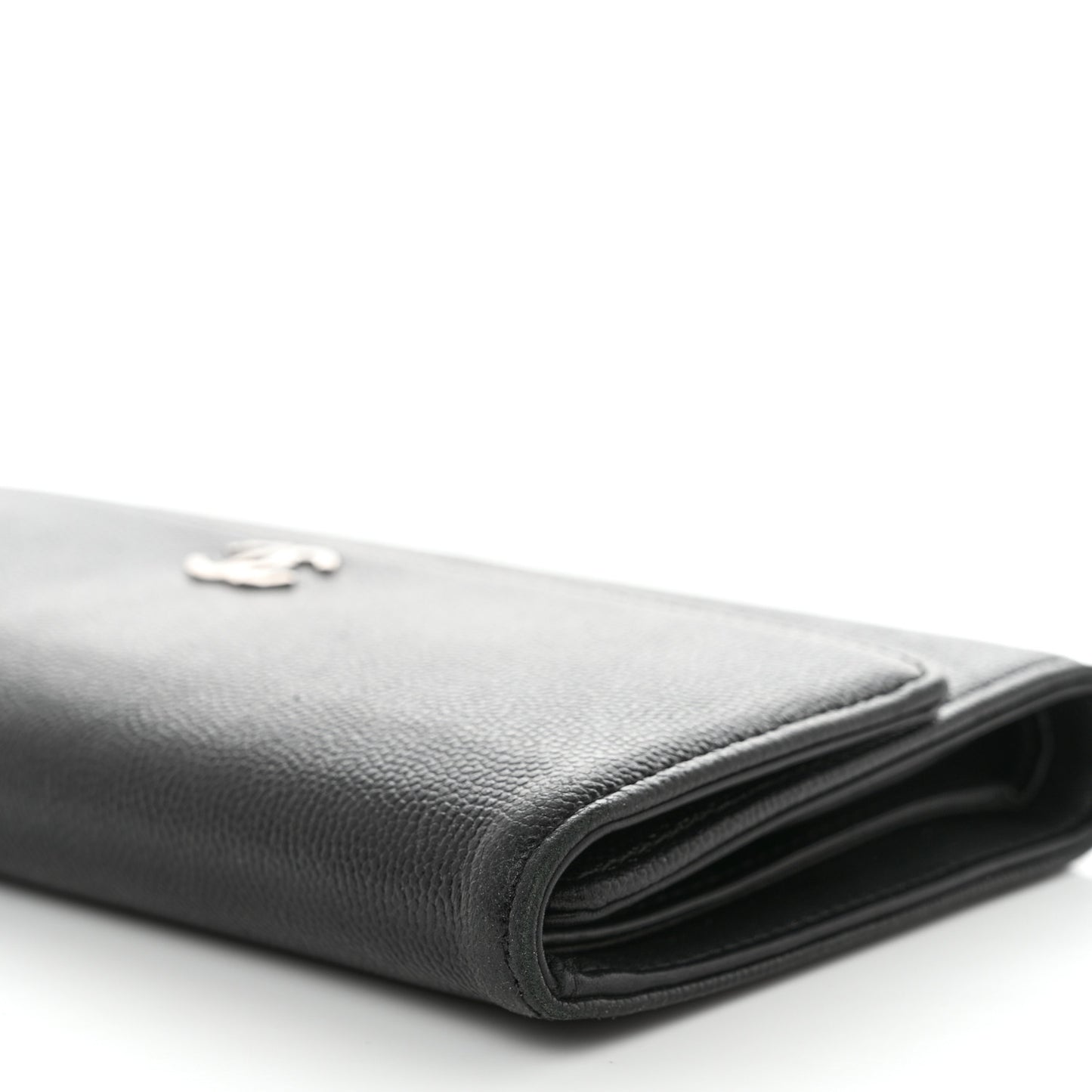 Caviar Sevruga Long Flap Wallet Black