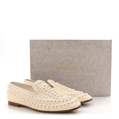 Jimmy Choo Pearl Satin Varsha Flats 37 White 9 of 9