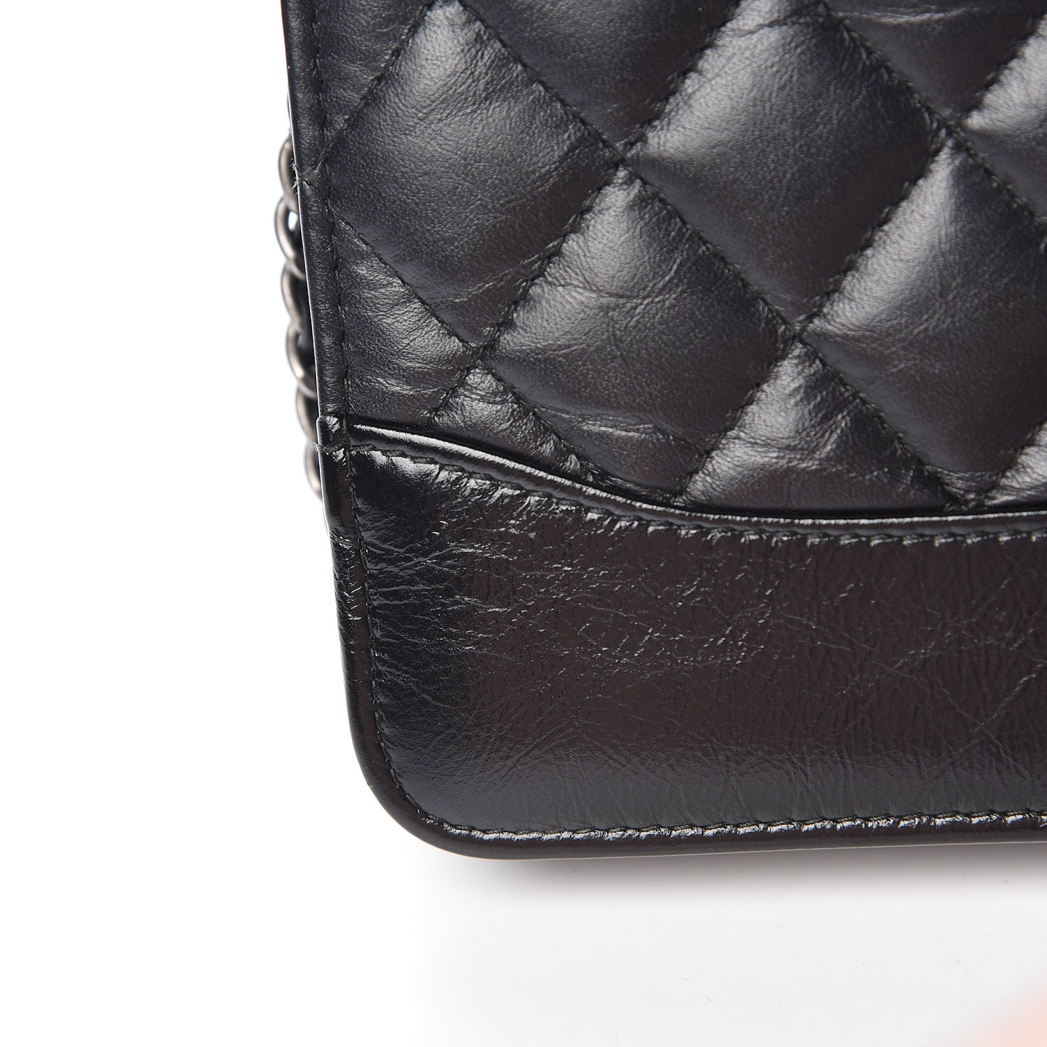 Chanel Aged Calfskin Quilted Gabrielle Wallet On Chain WOC Black 16 of 17
