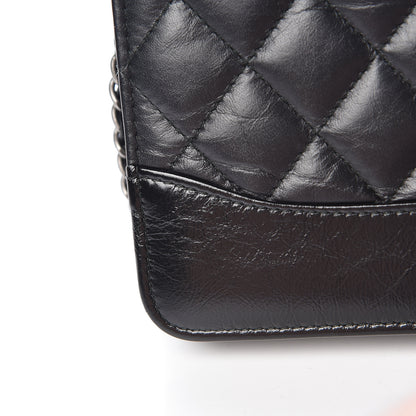 Chanel Aged Calfskin Quilted Gabrielle Wallet On Chain WOC Black 16 of 17