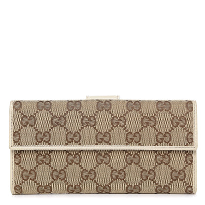 Gucci Monogram Icon Bar Continental Flap Wallet Off White 1 of 11