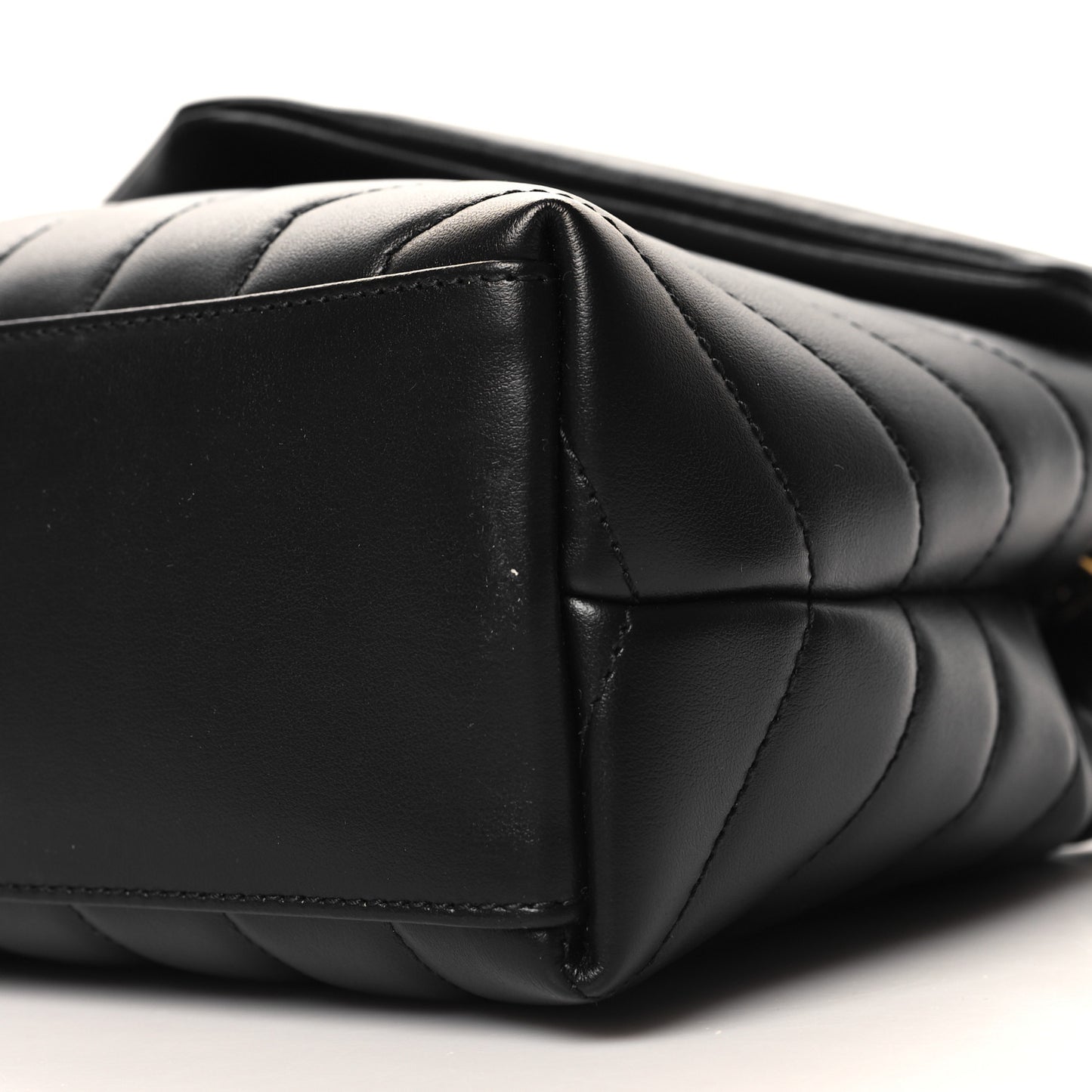 Calfskin Y Quilted Monogram Small Loulou Chain Satchel Black