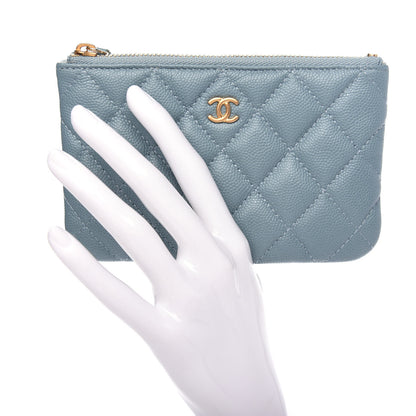 Chanel Iridescent Caviar Quilted Small Cosmetic Case Light Blue 2 of 7