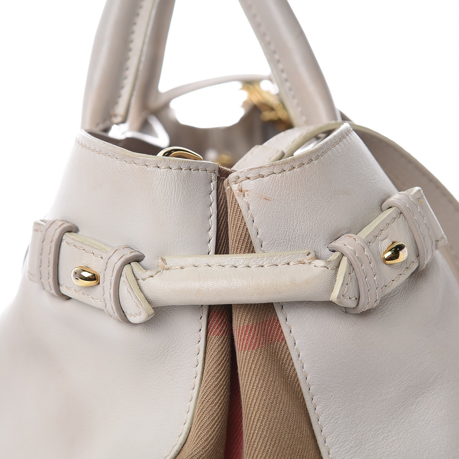 Burberry Smooth Calfskin Medium Banner Tote Off White 14 of 18