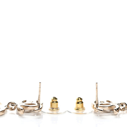 Chanel Crystal Pearl Double CC Drop Earrings Gold Silver 3 of 4