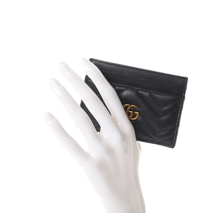 Gucci Calfskin Matelasse GG Marmont Card Holder Black 2 of 7