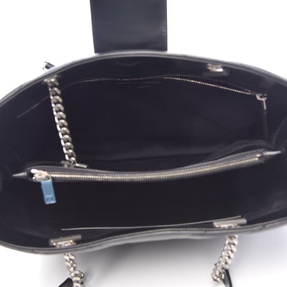 Saint Laurent Calfskin Y Quilted Monogram Large Loulou Shopper Black 5 of 9