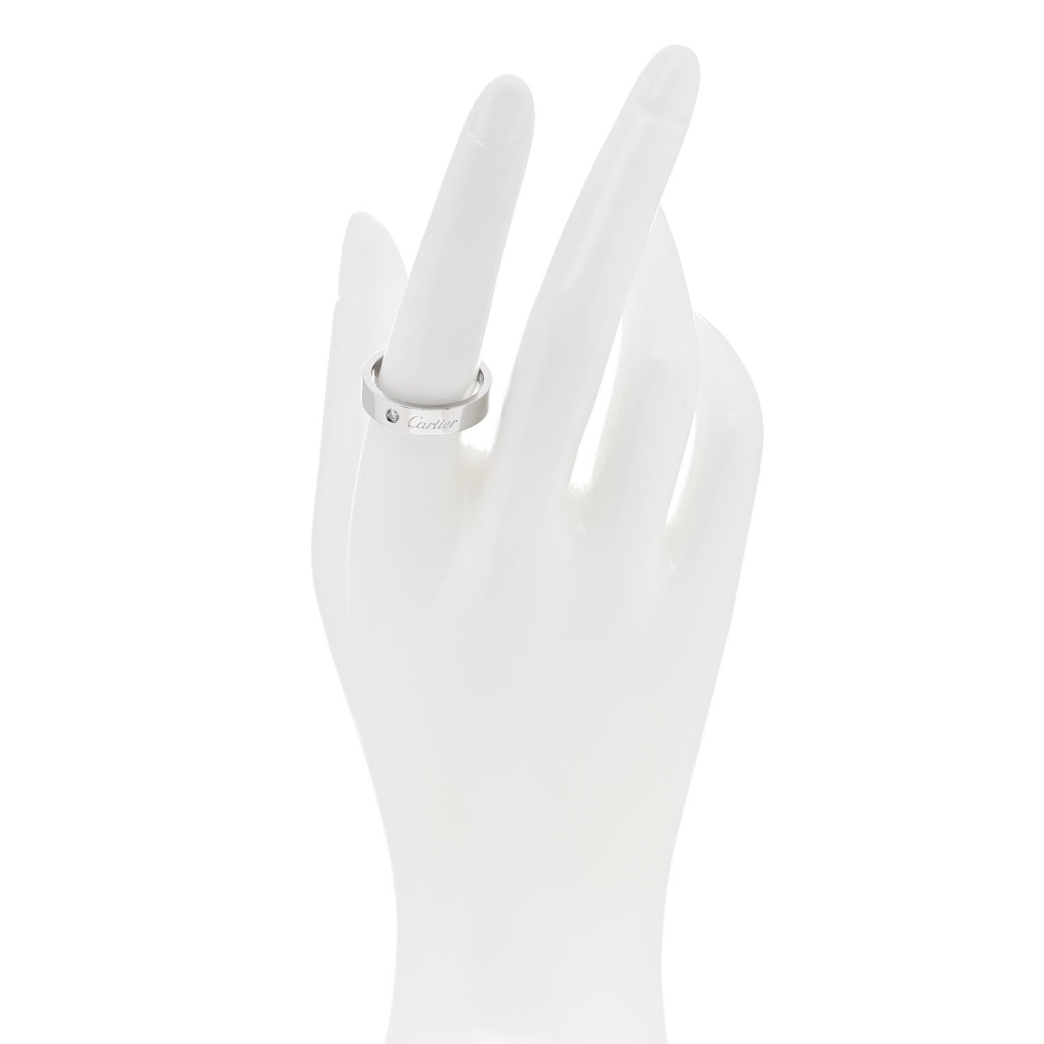 Cartier Platinum Diamond 5mm C De Cartier Wedding Band Ring 57 8 2 of 4