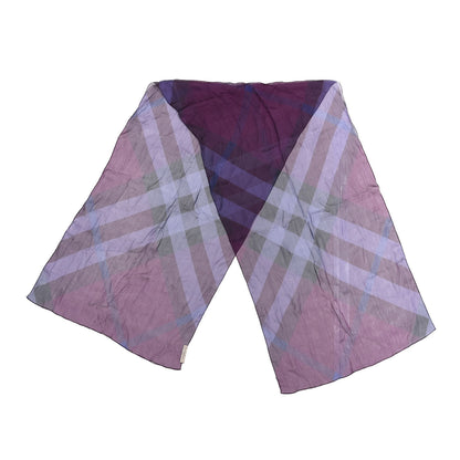 Burberry Silk Giant Check Scarf Purple 2 of 3