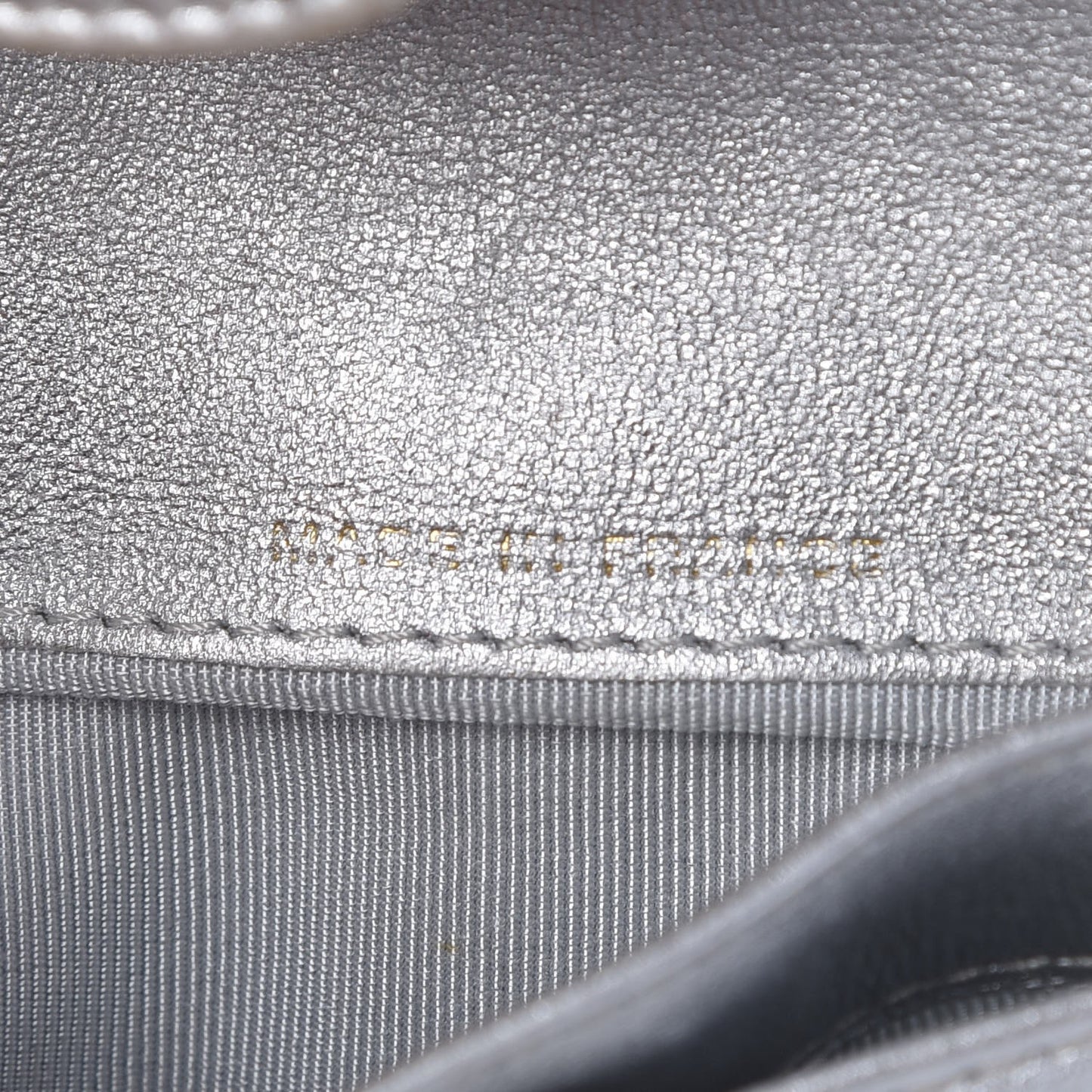 Metallic Lambskin Quilted Reissue Wallet Silver