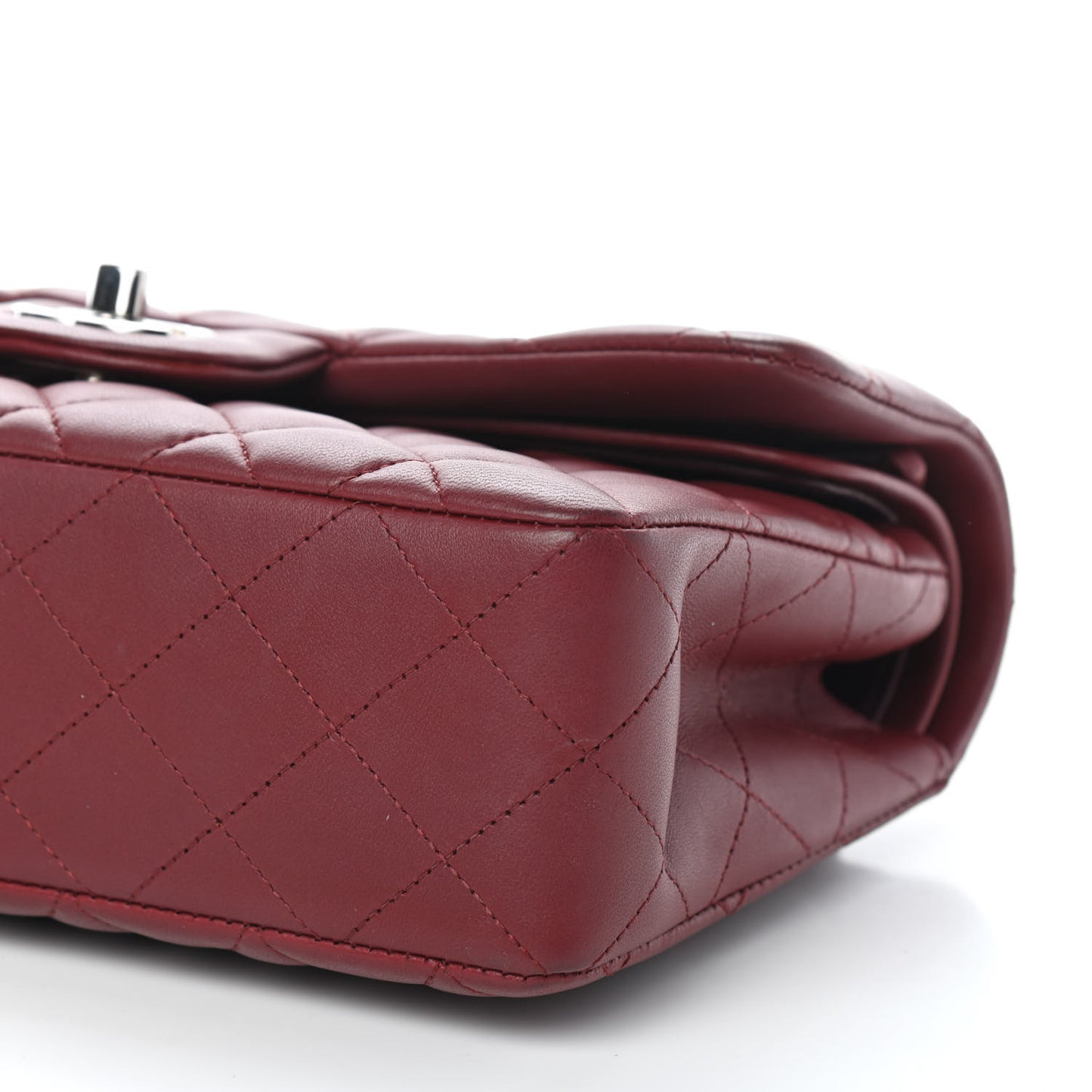 Lambskin Quilted Small Double Flap Dark Red