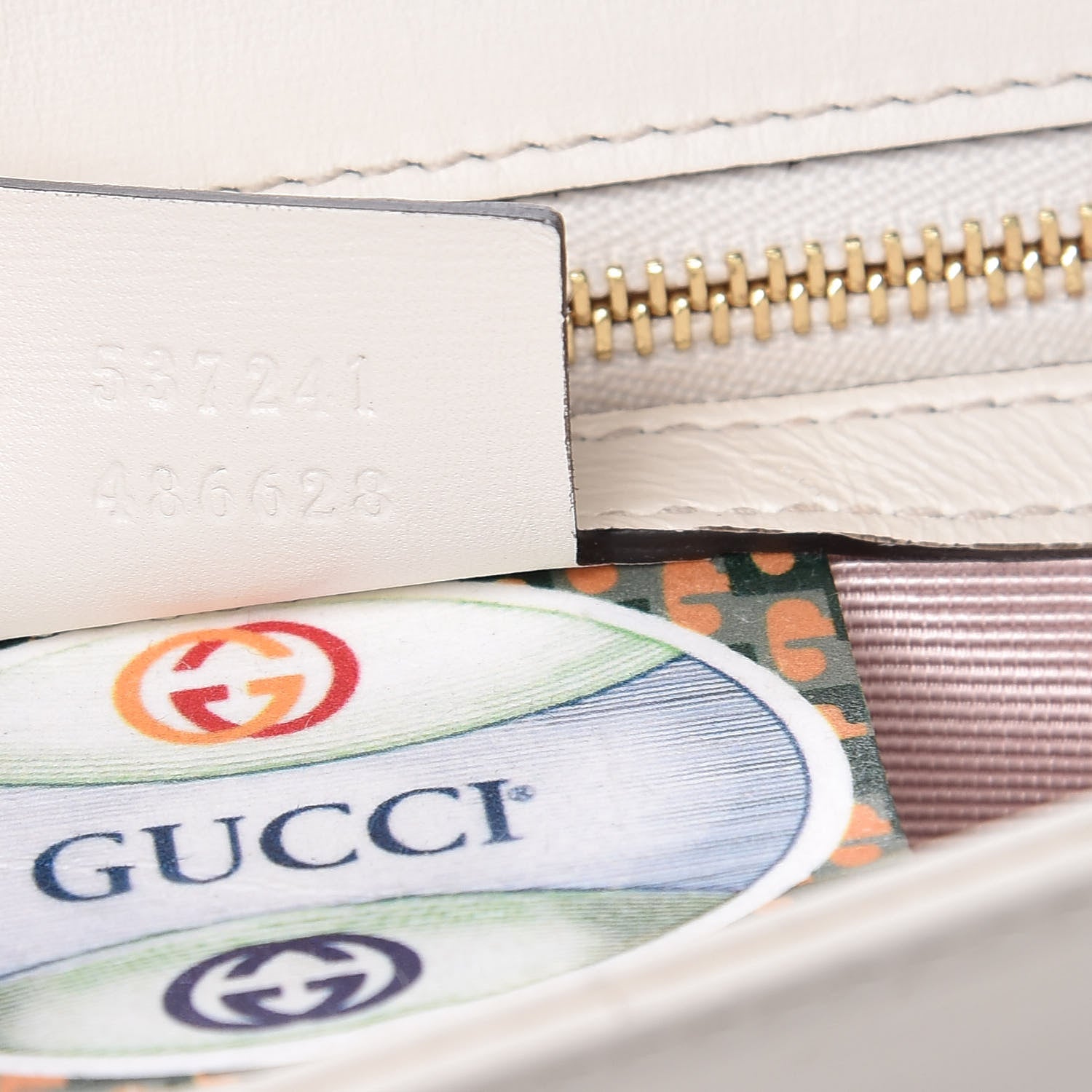 Gucci Vitello Palmellato Lux Crystal Medium Rajah Shoulder Bag Mystic White Multicolor 9 of 14