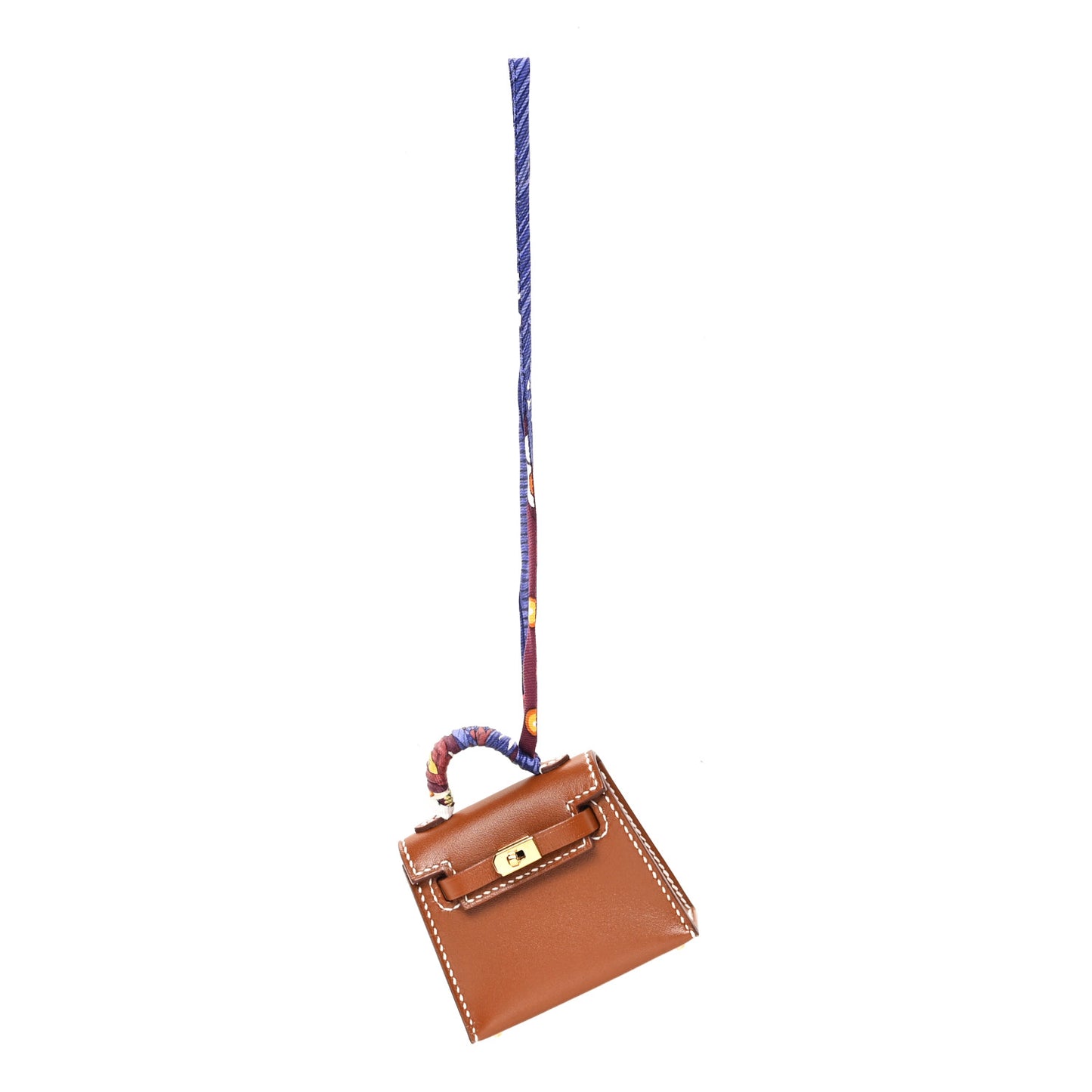 Tadelakt Mini Kelly Twilly Bag Charm Fauve