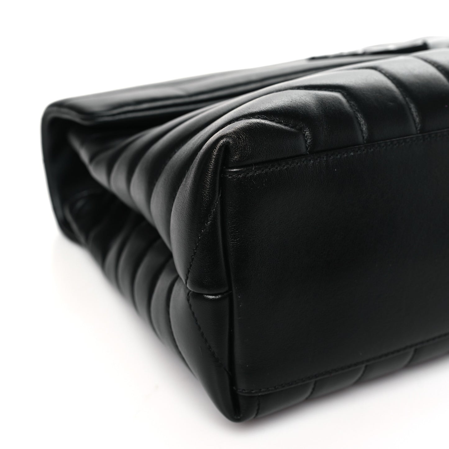 Calfskin Y Quilted Monogram Monochrome Medium Loulou Chain Satchel Black