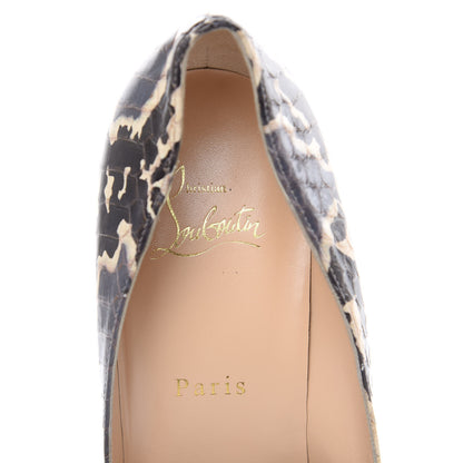 Christian Louboutin Ayers Watersnake Madame Menodo 100 Pumps 41.5 Black Gold 7 of 8