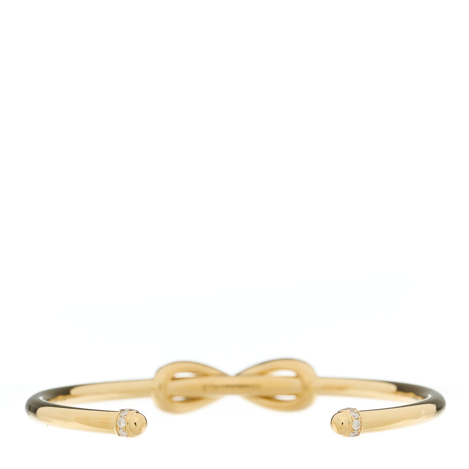 Tiffany 18K Yellow Gold Diamond Infinity Cuff Bracelet 2 of 4