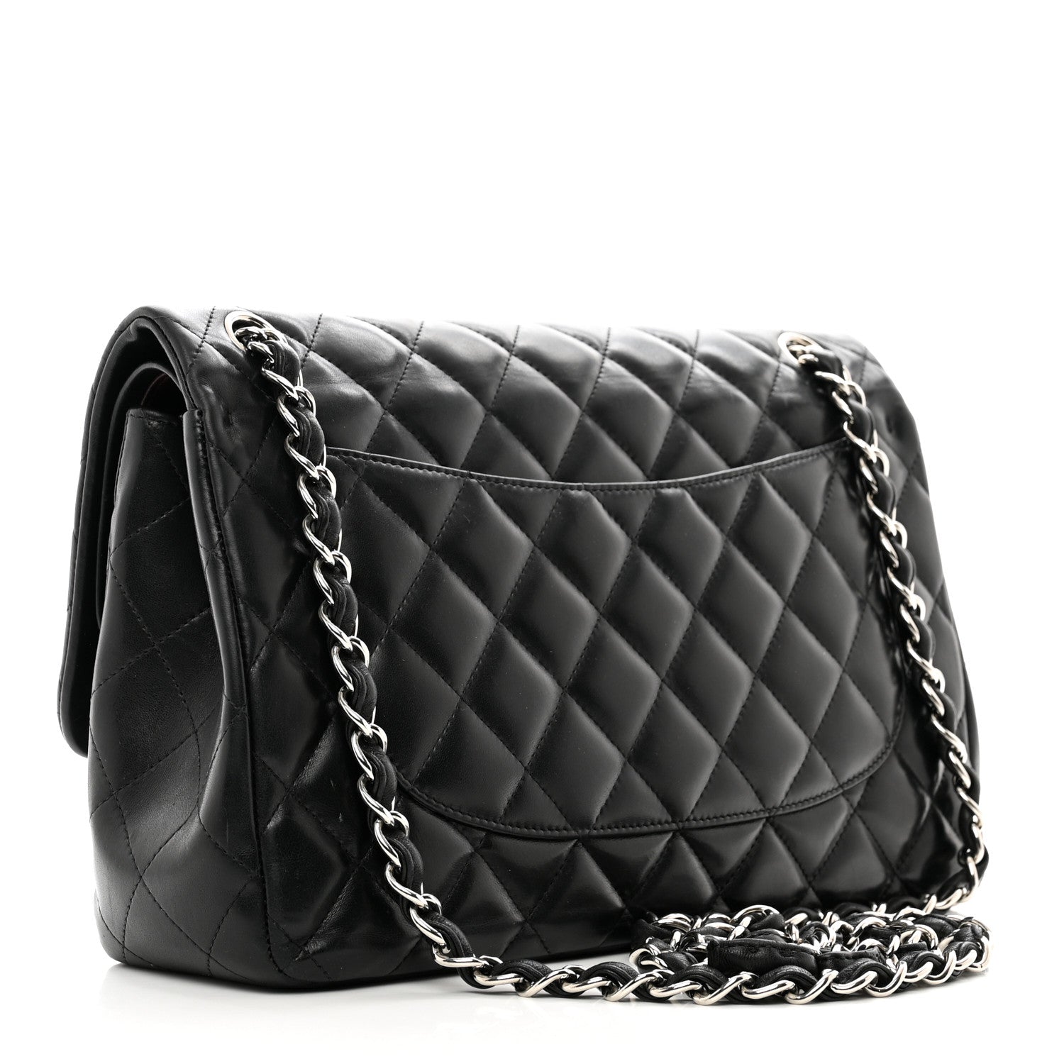 Chanel Lambskin Quilted Jumbo Double Flap Black 3 of 13